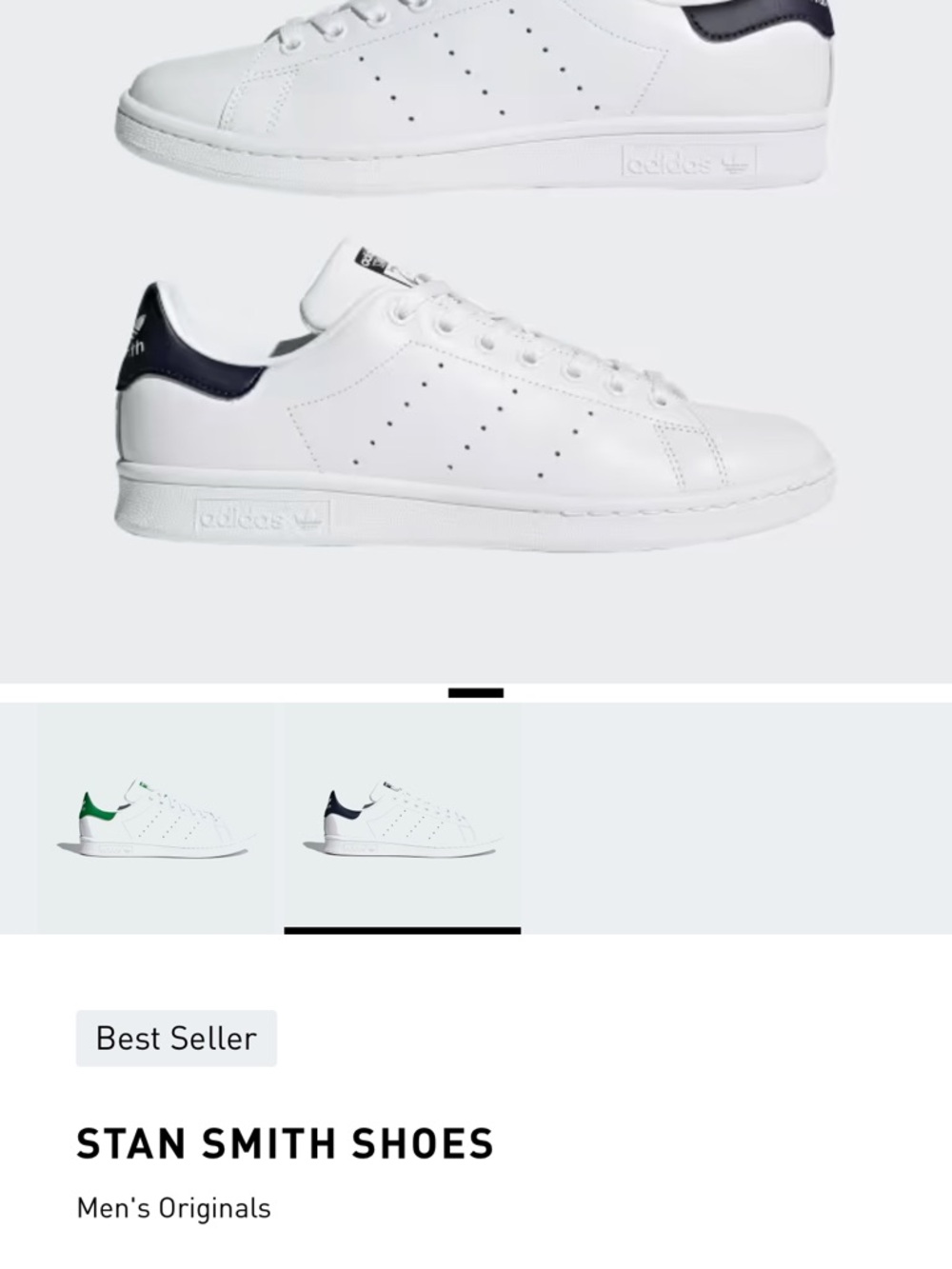 Adidas Stan Smith White Sneakers with Navy Heel